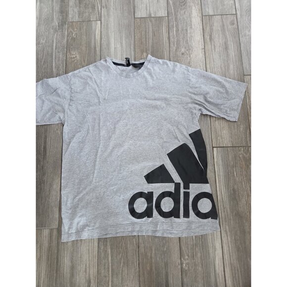 Adidas Big Badge of Sport Boxy Men's Tee T-Shirt Gray Heather, Large - Picture 1 of 5